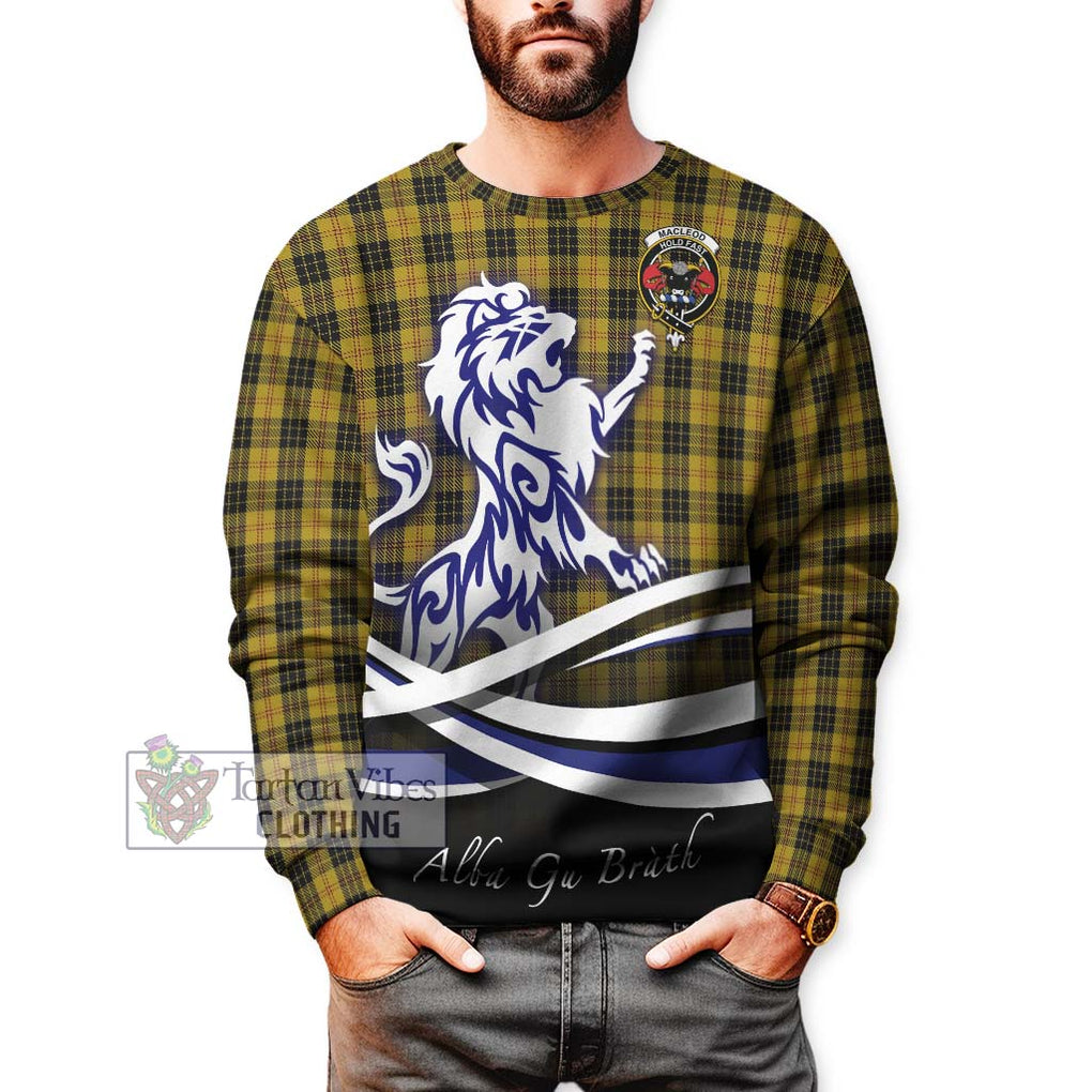 MacLeod Tartan Sweatshirt with Alba Gu Brath Regal Lion Emblem Unisex - Tartanvibesclothing Shop