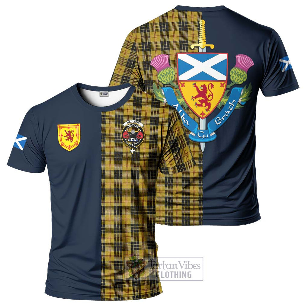 Tartan Vibes Clothing MacLeod Tartan T-Shirt Alba with Scottish Lion Royal Arm Half Style