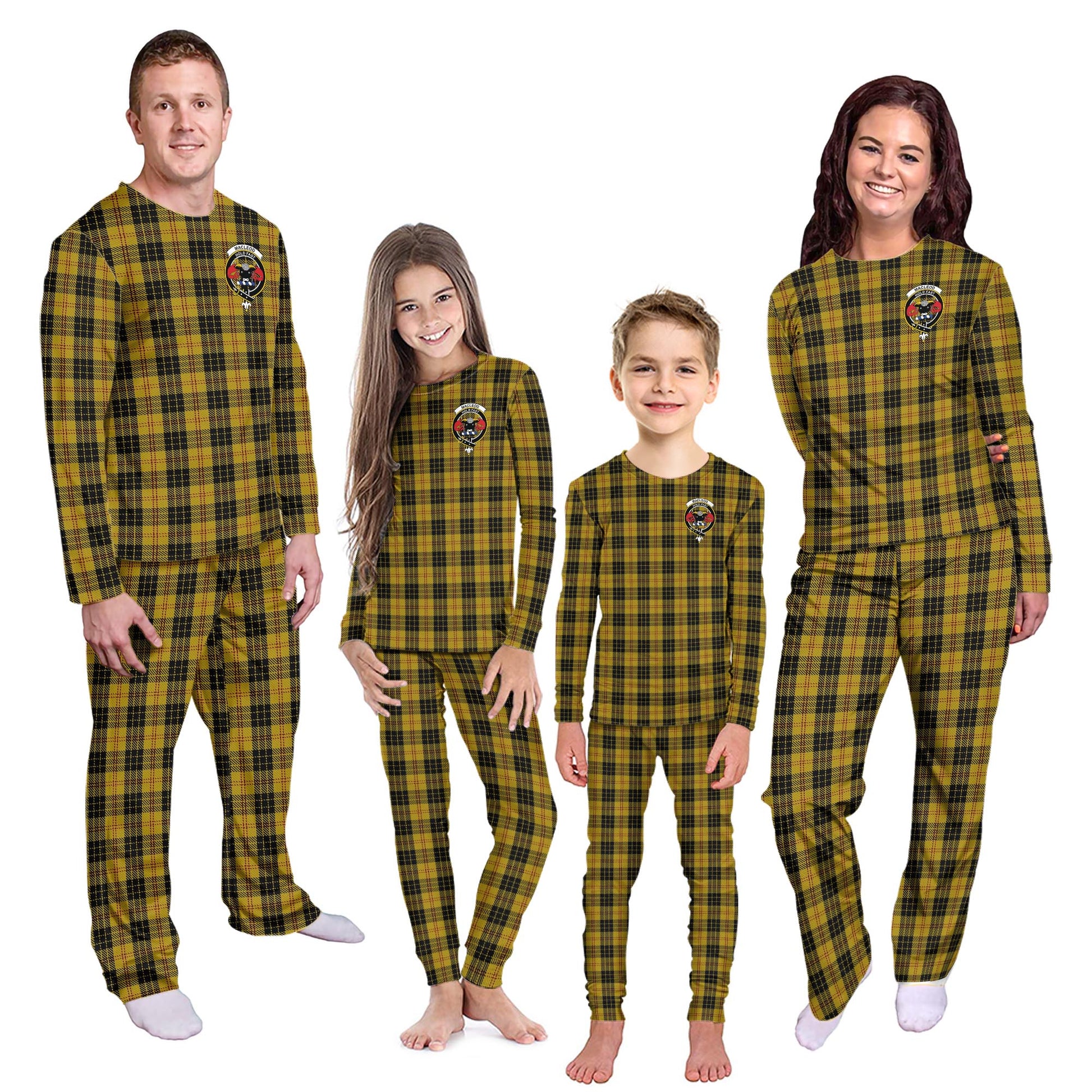 MacLeod Tartan Pajamas Family Set with Family Crest - Tartanvibesclothing