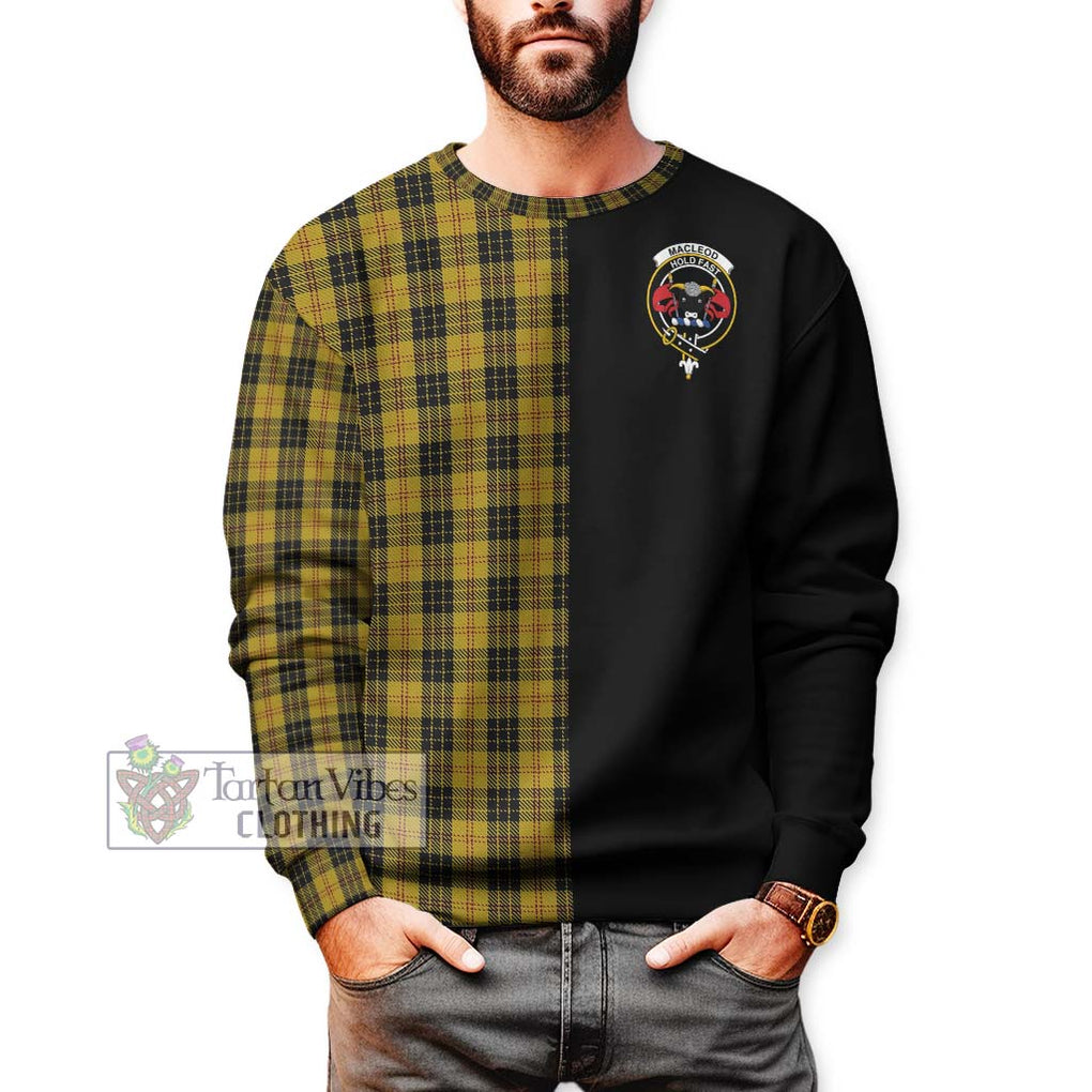 MacLeod Tartan Sweatshirt with Family Crest and Half Of Me Style Unisex - Tartanvibesclothing Shop