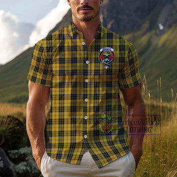 MacLeod Tartan Cotton Hawaiian Shirt with Family Crest