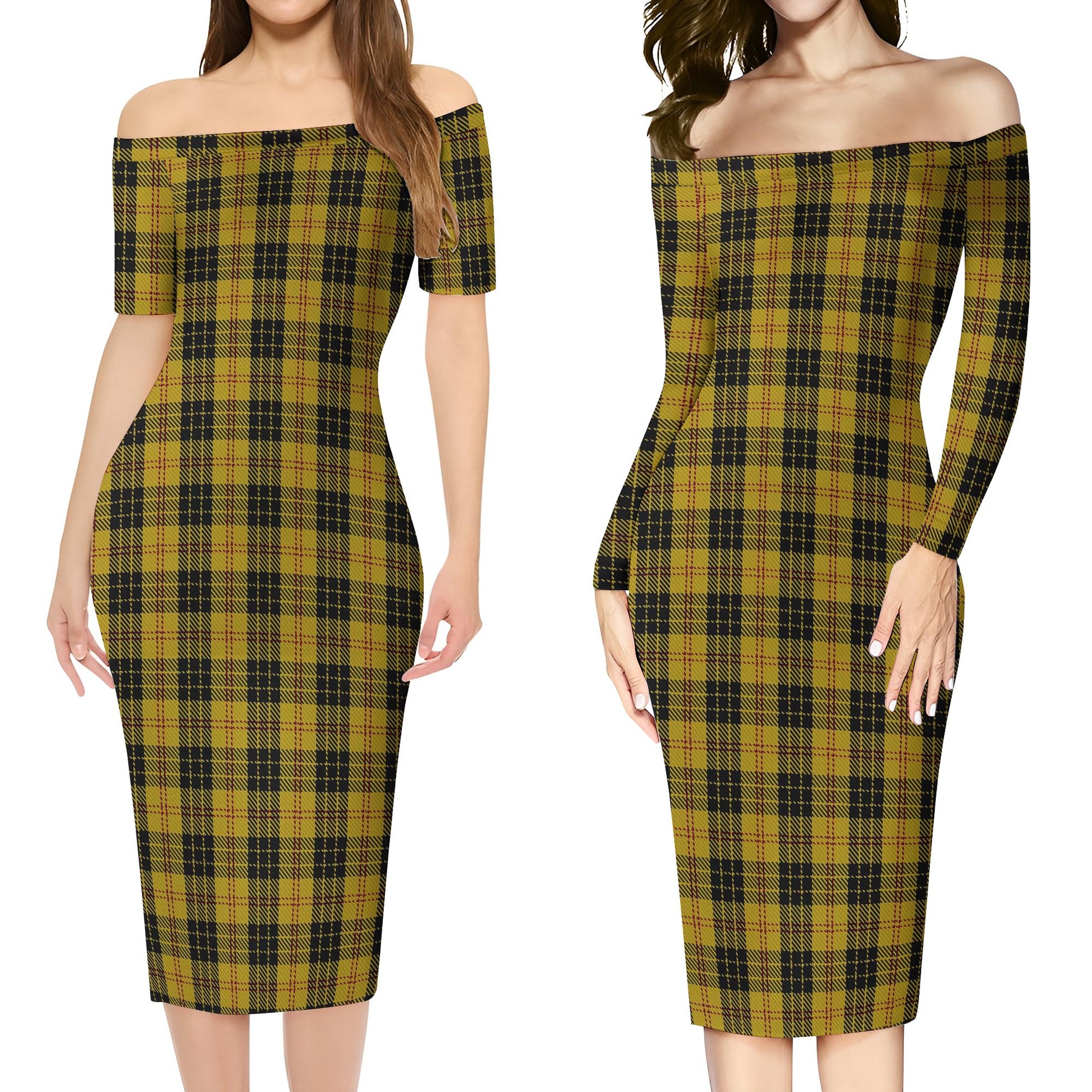 MacLeod Tartan Off Shoulder Lady Dress Women's Dress - Tartanvibesclothing