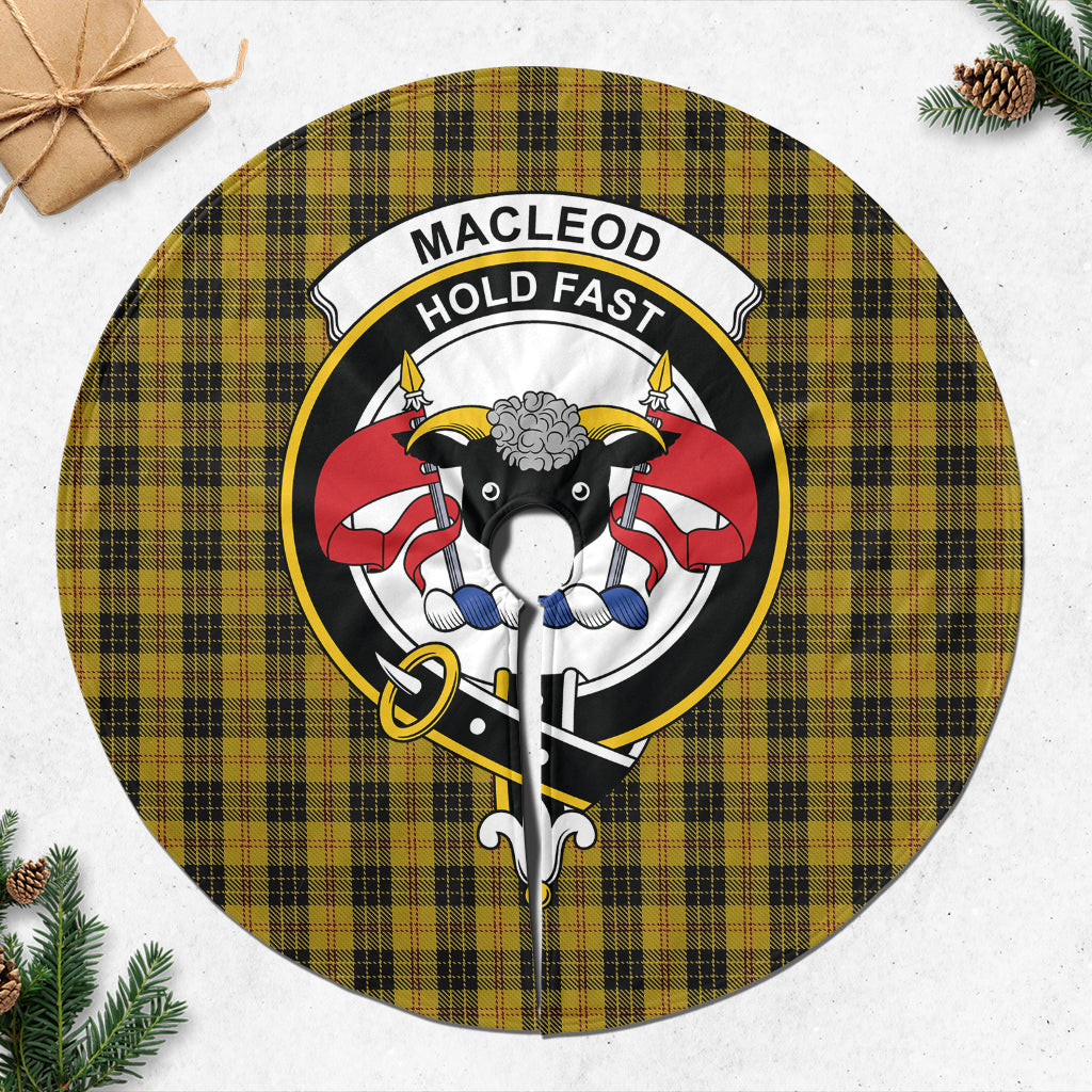 MacLeod Tartan Christmas Tree Skirt with Family Crest - Tartanvibesclothing