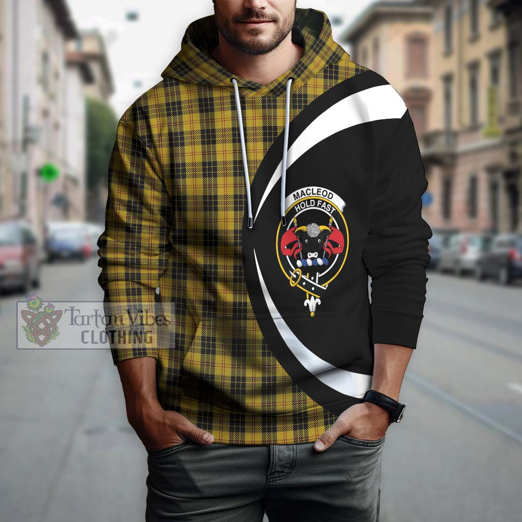 Tartan Vibes Clothing MacLeod Tartan Hoodie with Family Crest Circle Style