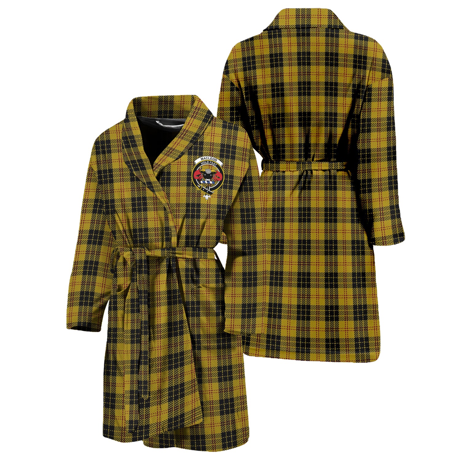 MacLeod Tartan Bathrobe with Family Crest Unisex S - Tartan Vibes Clothing