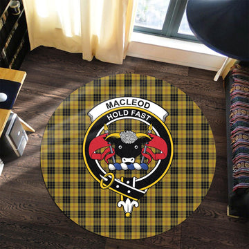 MacLeod Tartan Round Rug with Family Crest