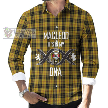 MacLeod Tartan Long Sleeve Button Shirt with Family Crest DNA In Me Style