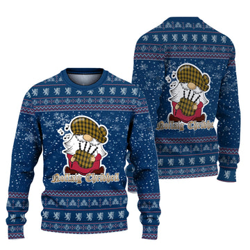 MacLeod Clan Christmas Family Ugly Sweater with Funny Gnome Playing Bagpipes