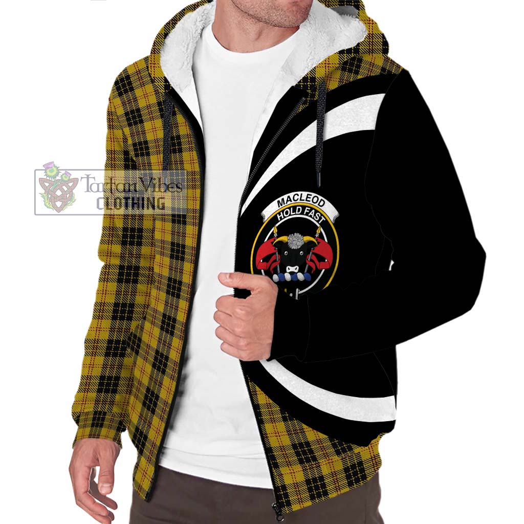 MacLeod Tartan Sherpa Hoodie with Family Crest Circle Style Unisex S - Tartan Vibes Clothing