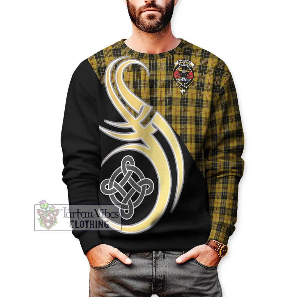 MacLeod Tartan Sweatshirt with Family Crest and Celtic Symbol Style Unisex - Tartan Vibes Clothing