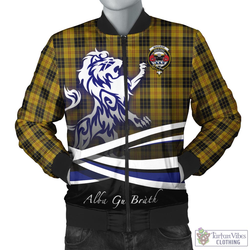 Tartan Vibes Clothing MacLeod Tartan Bomber Jacket with Alba Gu Brath Regal Lion Emblem