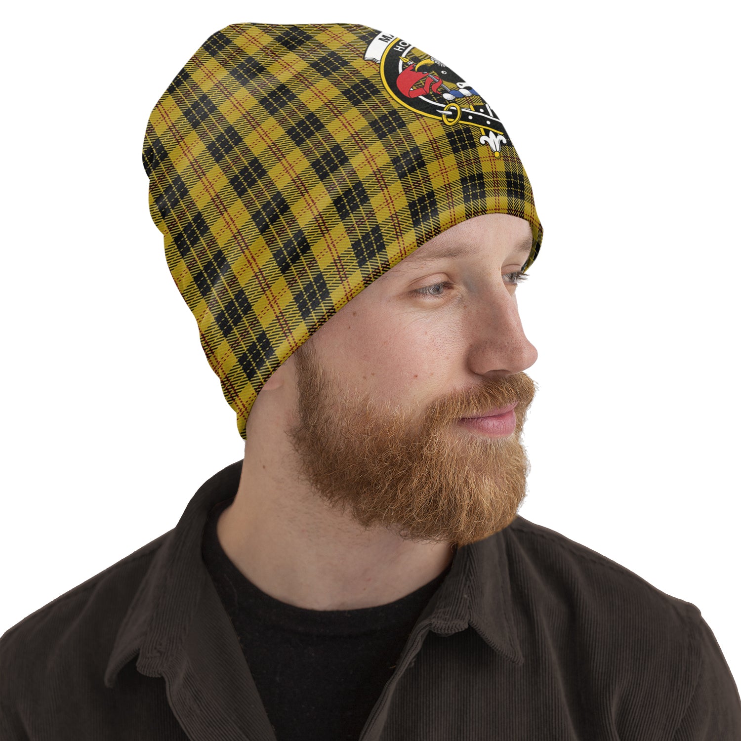 MacLeod Tartan Beanies Hat with Family Crest One Size 10.5*10.2 inches - Tartan Vibes Clothing