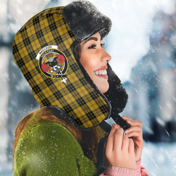 MacLeod Tartan Winter Trapper Hat with Family Crest