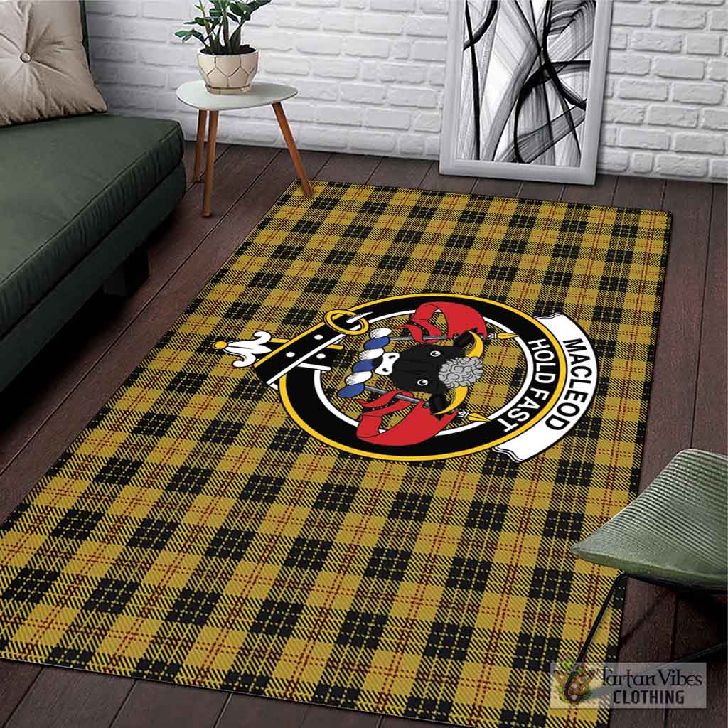 Tartan Vibes Clothing MacLeod Tartan Area Rug with Family Crest