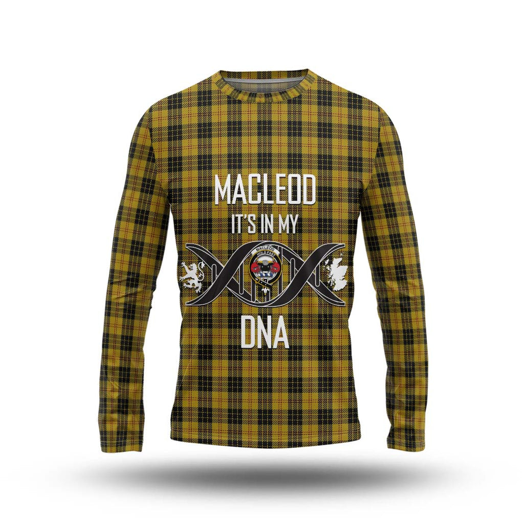 MacLeod Tartan Long Sleeve T-Shirt with Family Crest DNA In Me Style Unisex - Tartanvibesclothing Shop