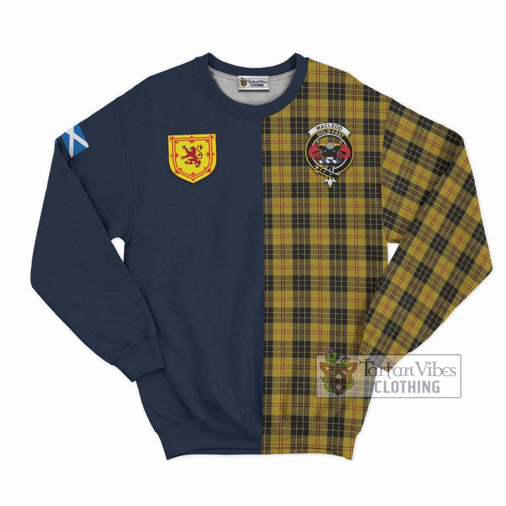 Tartan Vibes Clothing MacLeod Tartan Sweatshirt with Scottish Lion Royal Arm Half Style