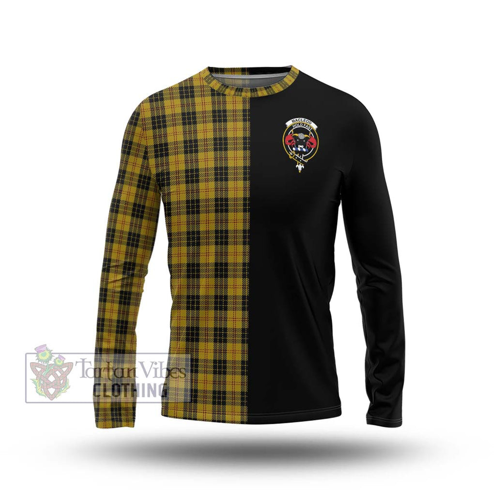 MacLeod Tartan Long Sleeve T-Shirt with Family Crest and Half Of Me Style Unisex - Tartanvibesclothing Shop