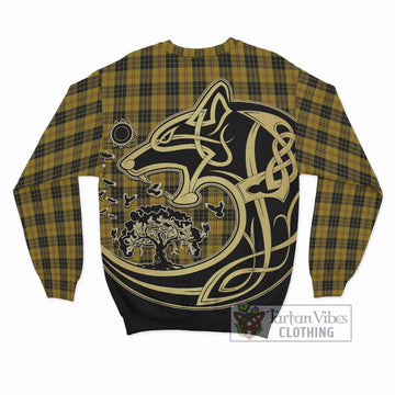 MacLeod Tartan Sweatshirt with Family Crest Celtic Wolf Style