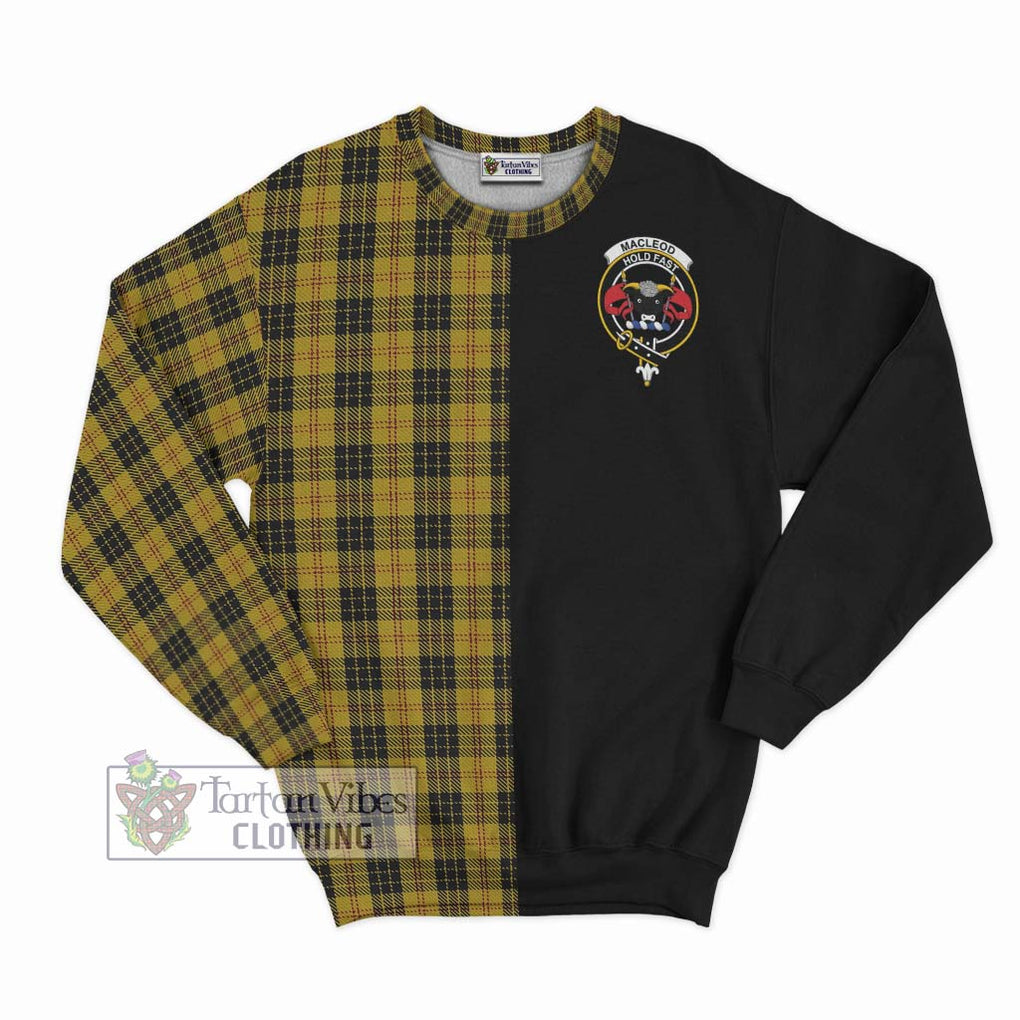 MacLeod Tartan Sweatshirt with Family Crest and Half Of Me Style - Tartanvibesclothing Shop