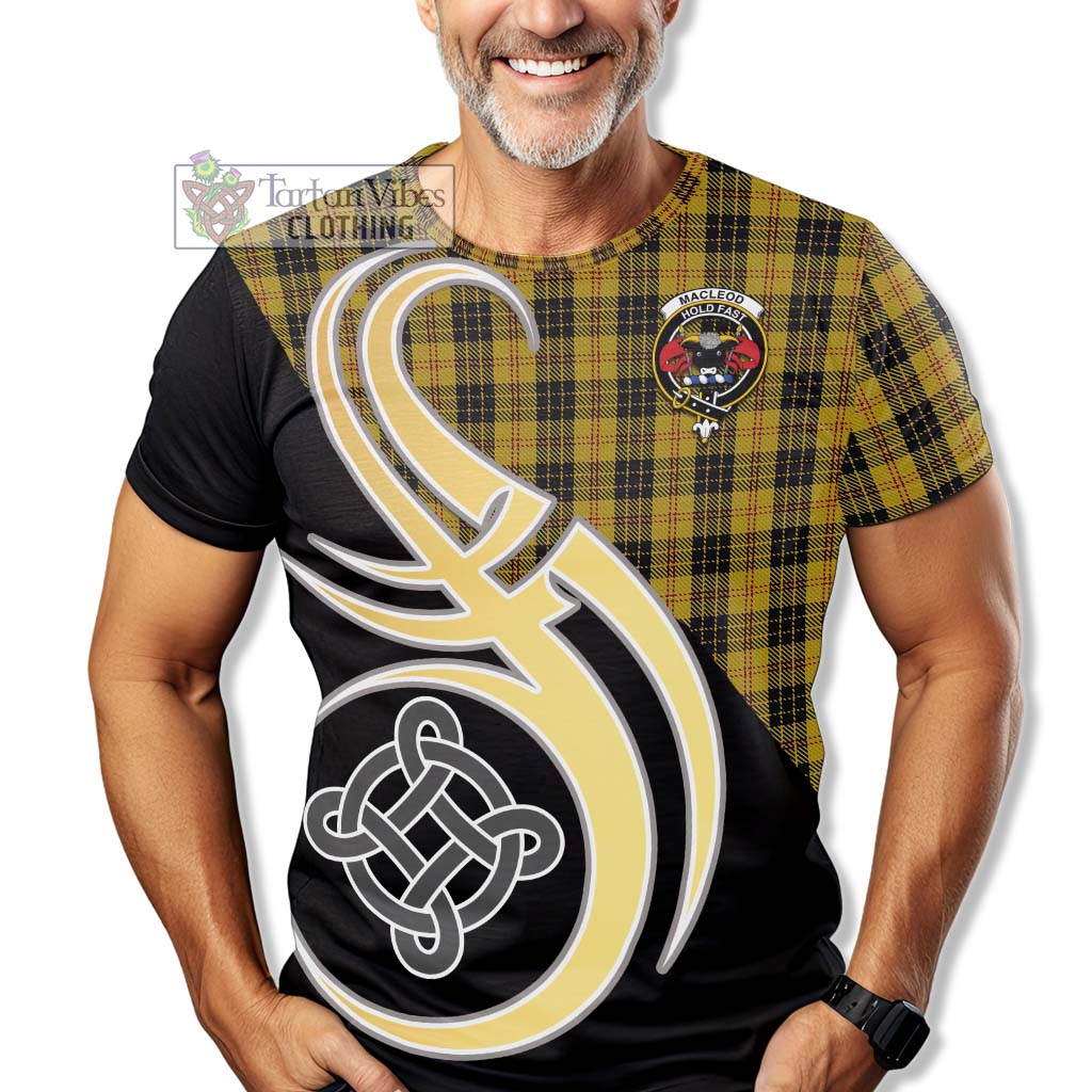 Tartan Vibes Clothing MacLeod Tartan T-Shirt with Family Crest and Celtic Symbol Style