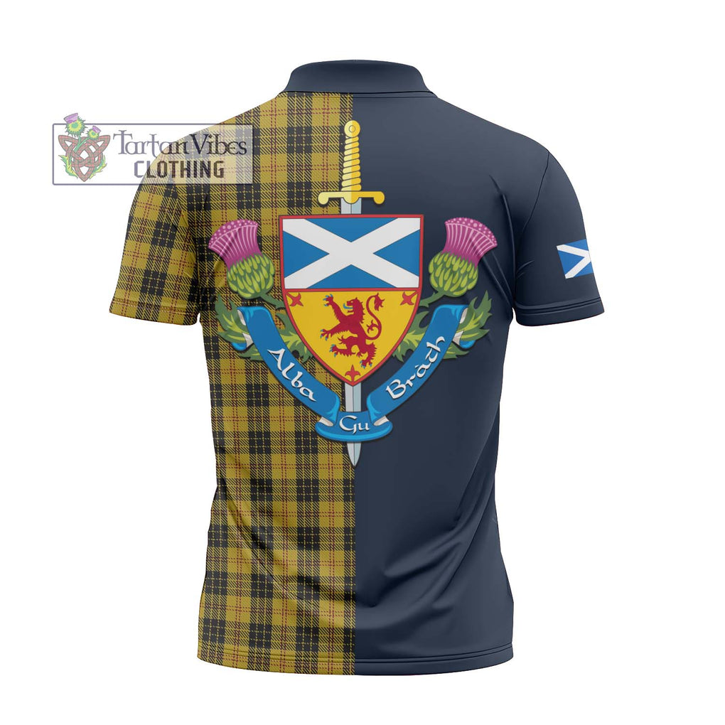 Tartan Vibes Clothing MacLeod Tartan Zipper Polo Shirt with Scottish Lion Royal Arm Half Style