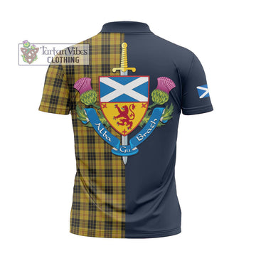 MacLeod Tartan Zipper Polo Shirt Alba with Scottish Lion Royal Arm Half Style