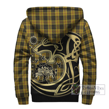 MacLeod Tartan Sherpa Hoodie with Family Crest Celtic Wolf Style