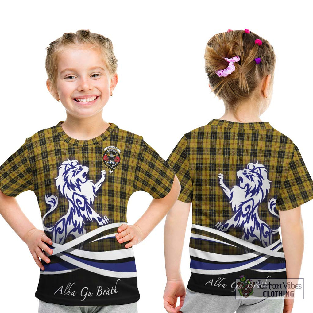 MacLeod Tartan Kid T-Shirt with Alba Gu Brath Regal Lion Emblem - Tartanvibesclothing Shop