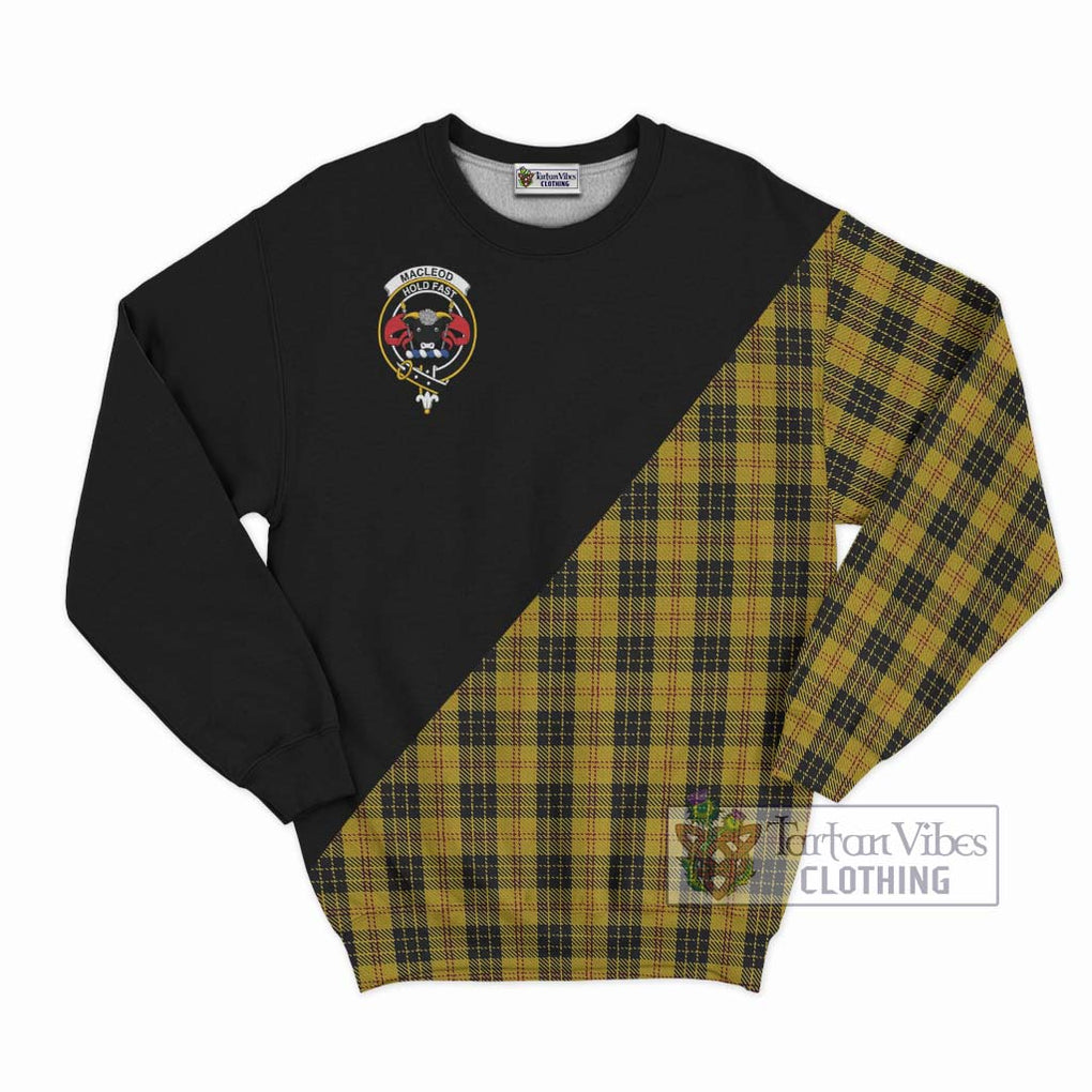 MacLeod Tartan Sweatshirt with Family Crest and Military Logo Style - Tartanvibesclothing Shop