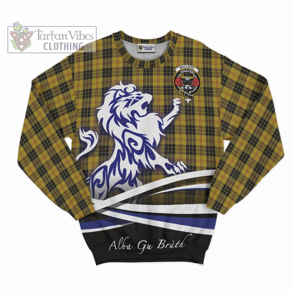 MacLeod Tartan Sweatshirt with Alba Gu Brath Regal Lion Emblem - Tartanvibesclothing Shop