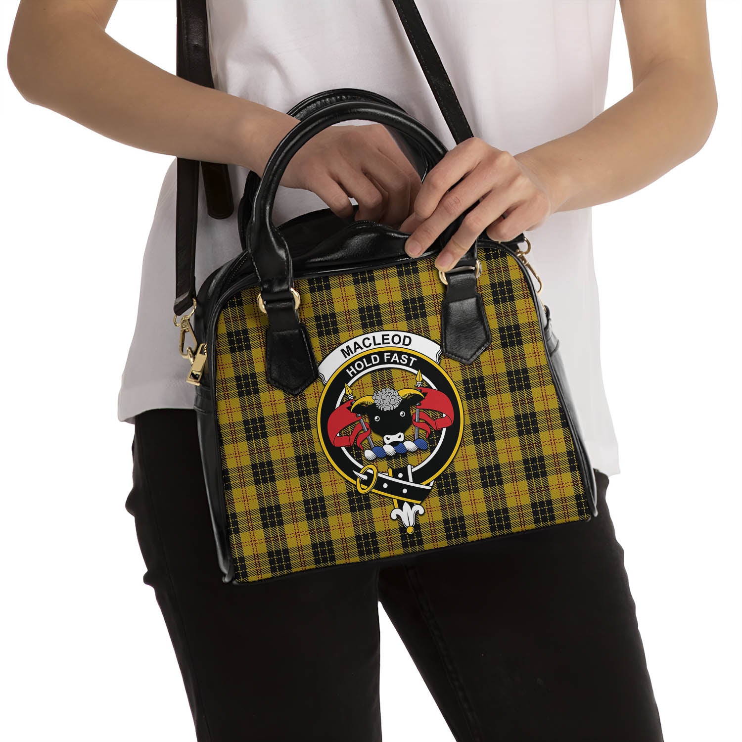 MacLeod Tartan Shoulder Handbags with Family Crest - Tartanvibesclothing