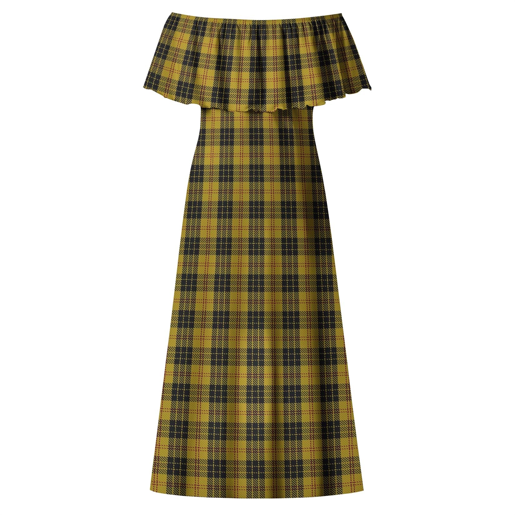 MacLeod Tartan Off Shoulder Long Dress - Tartanvibesclothing