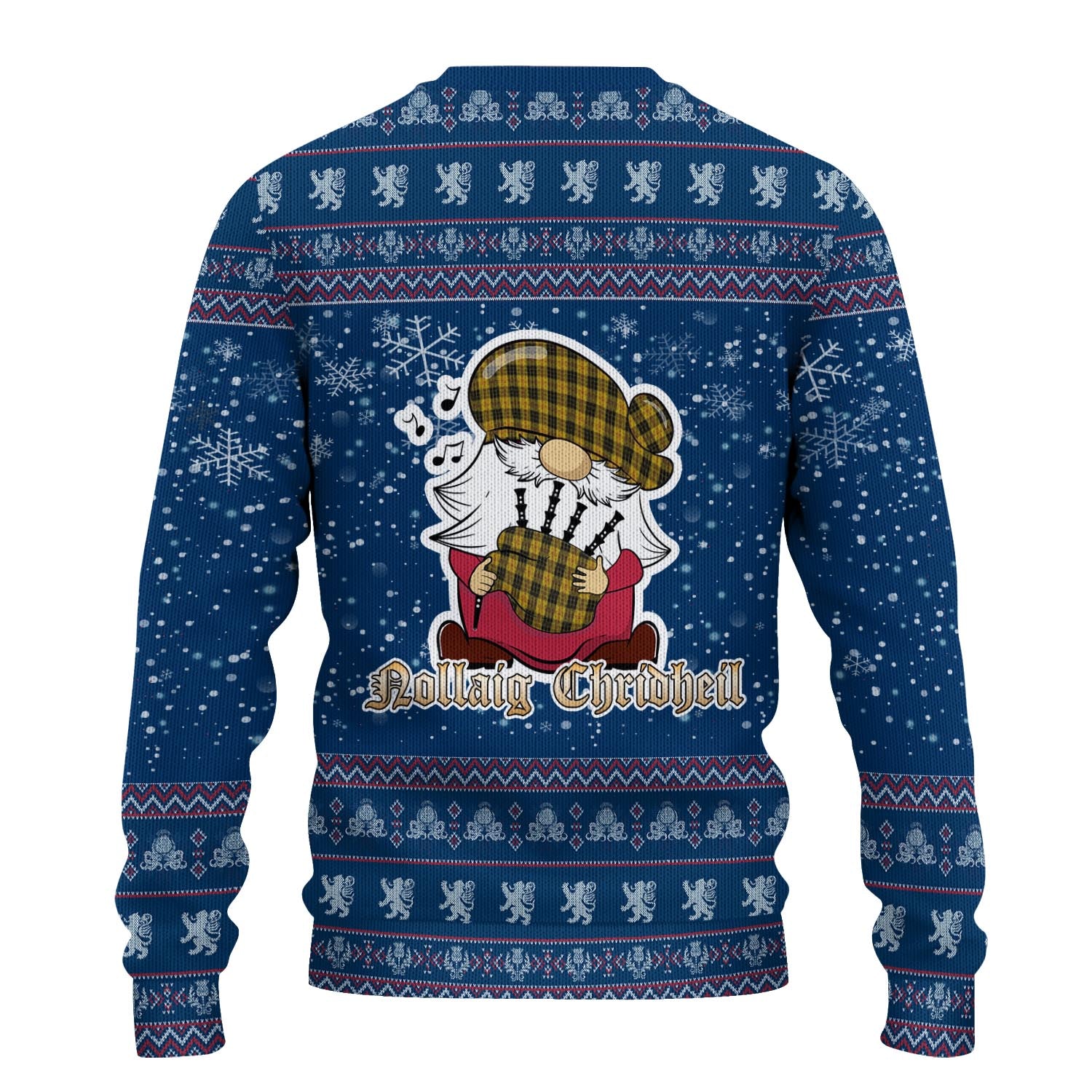 MacLeod Clan Christmas Family Knitted Sweater with Funny Gnome Playing Bagpipes - Tartanvibesclothing