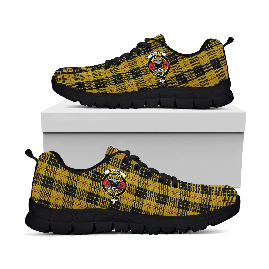 MacLeod Tartan Sneakers with Family Crest - Tartan Vibes Clothing