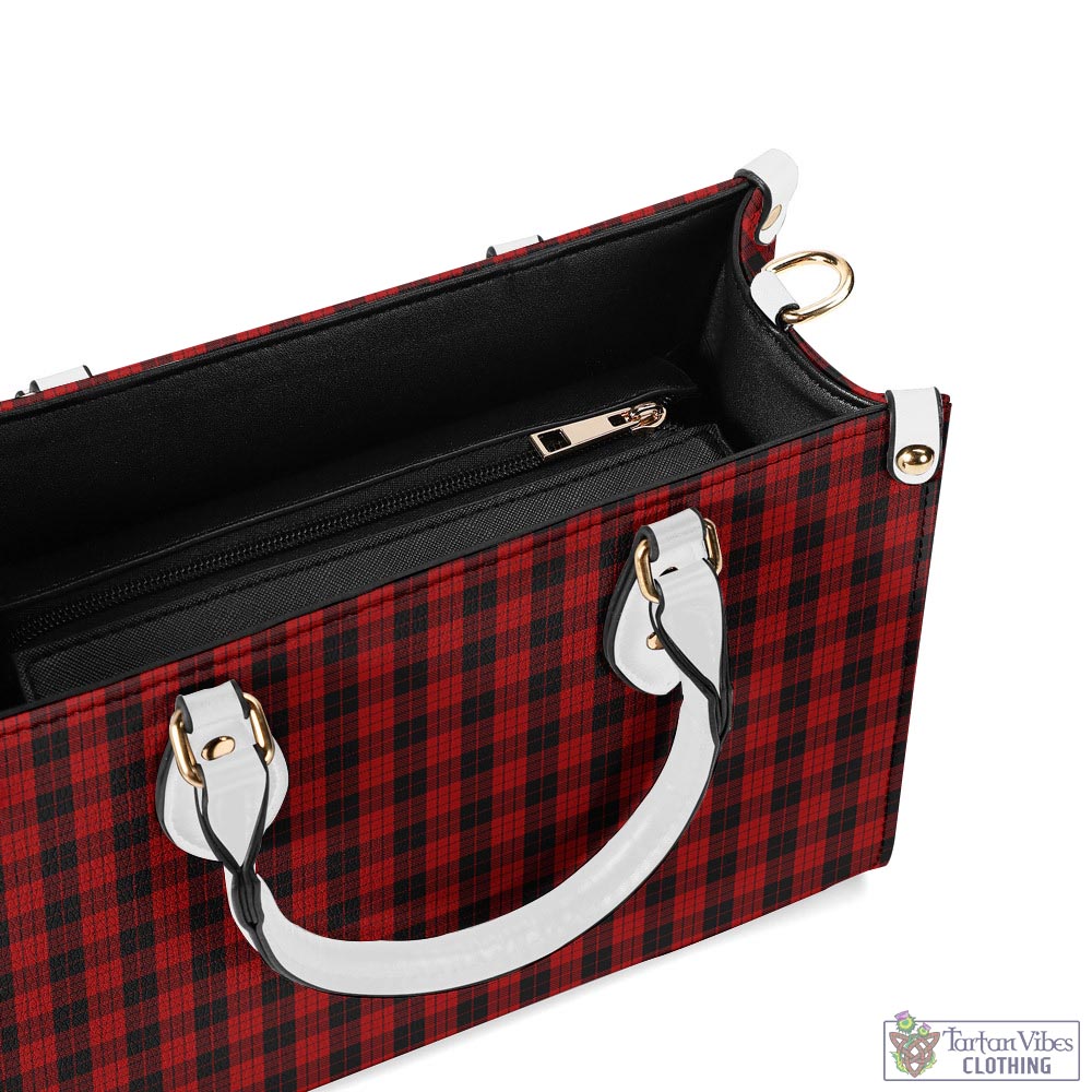 Tartan Vibes Clothing MacLeod Black and Red Tartan Luxury Leather Handbags