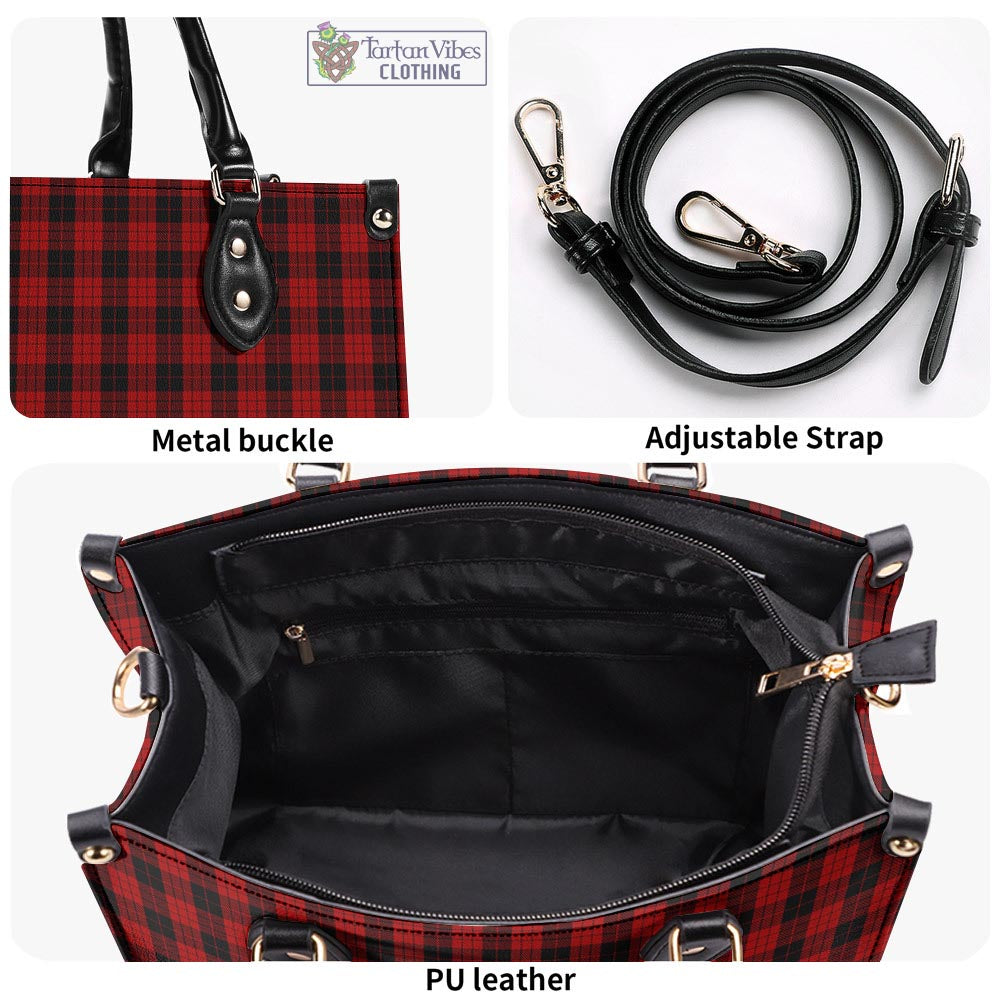 Tartan Vibes Clothing MacLeod Black and Red Tartan Luxury Leather Handbags