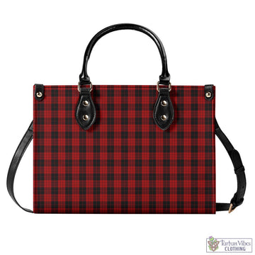 MacLeod Black and Red Tartan Luxury Leather Handbags