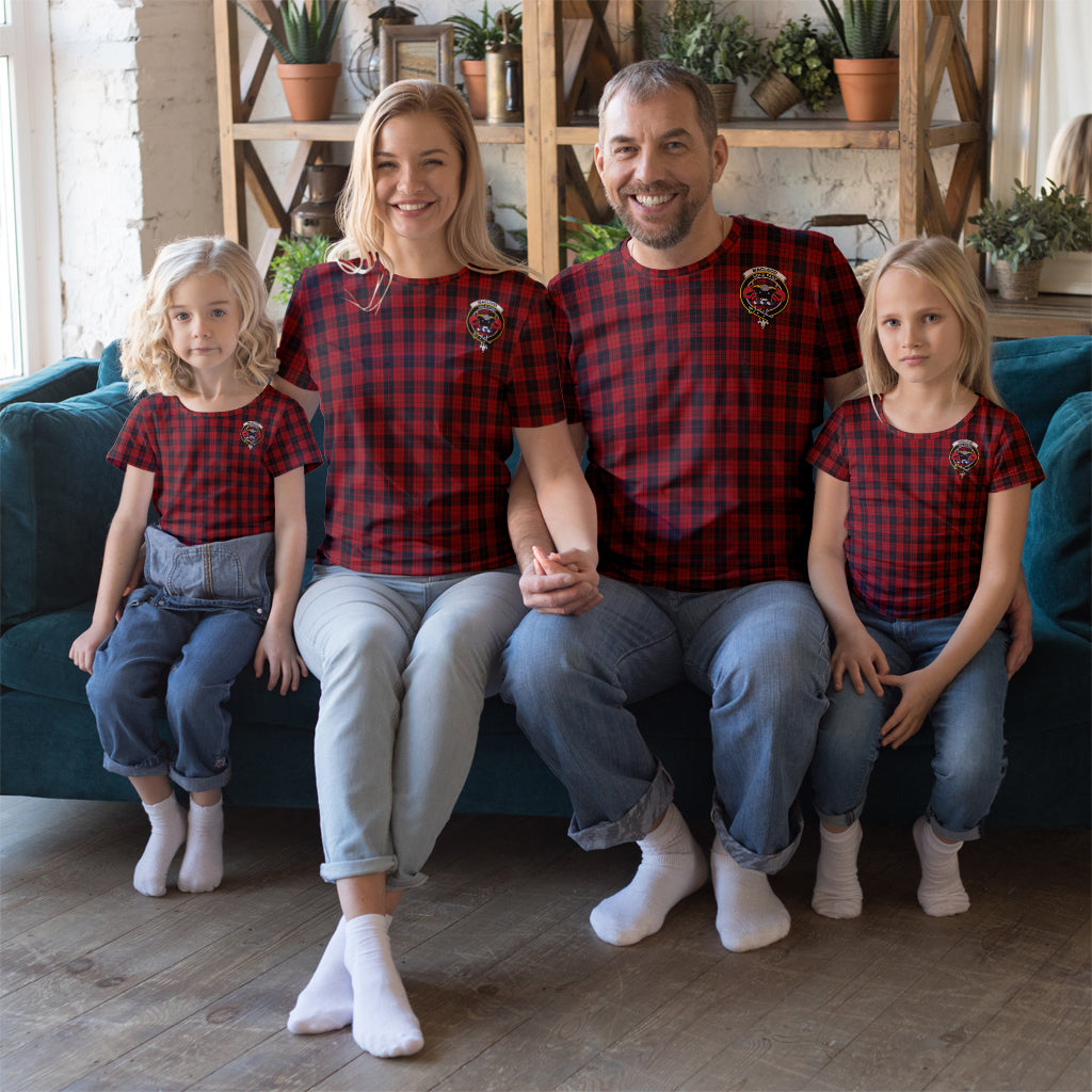 MacLeod Black and Red Tartan T-Shirt with Family Crest Kid's Shirt - Tartan Vibes Clothing