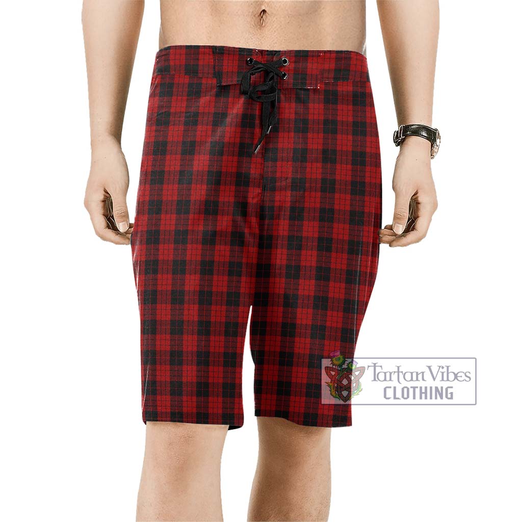 MacLeod Black and Red Tartan Men's Board Shorts Men - Tartan Vibes Clothing