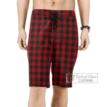 MacLeod Black and Red Tartan Men's Board Shorts