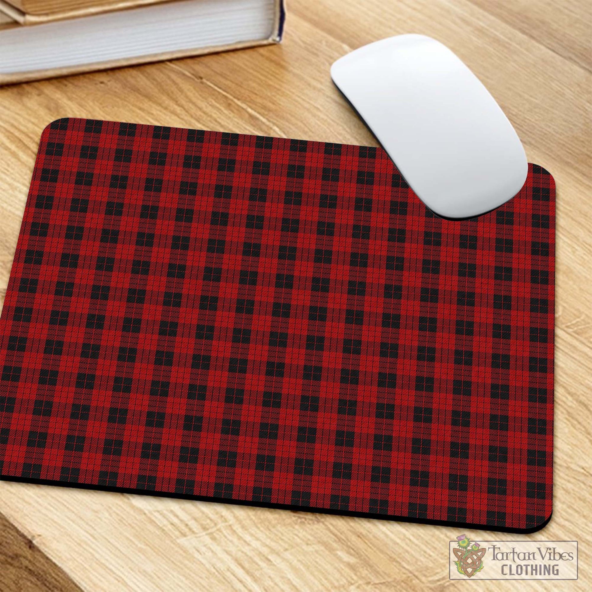 Tartan Vibes Clothing MacLeod Black and Red Tartan Mouse Pad