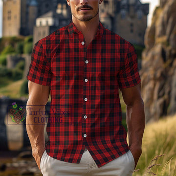 MacLeod Black and Red Tartan Cotton Hawaiian Shirt