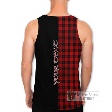 MacLeod Black and Red Tartan Men's Tank Top with Family Crest and Half Of Me Style