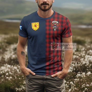 MacLeod Black and Red Tartan T-Shirt Alba with Scottish Lion Royal Arm Half Style