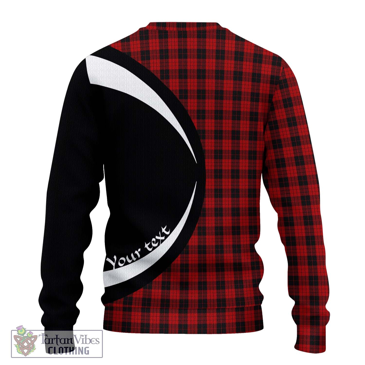 MacLeod Black and Red Tartan Knitted Sweater with Family Crest Circle Style - Tartan Vibes Clothing