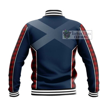 MacLeod Black and Red Tartan Baseball Jacket with Family Crest and Lion Rampant Vibes Sport Style