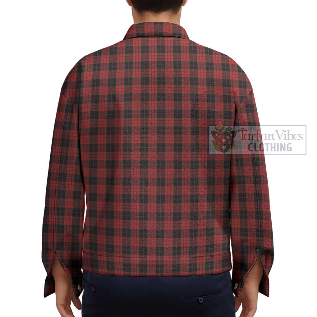 MacLeod Black and Red Tartan Unisex Lapel Cotton Jacket - Tartan Vibes Clothing