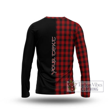 MacLeod Black and Red Tartan Long Sleeve T-Shirt with Family Crest and Half Of Me Style