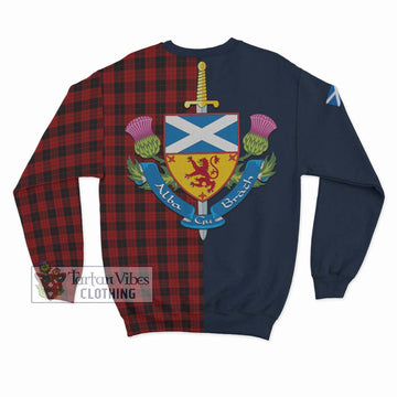 MacLeod Black and Red Tartan Sweatshirt Alba with Scottish Lion Royal Arm Half Style