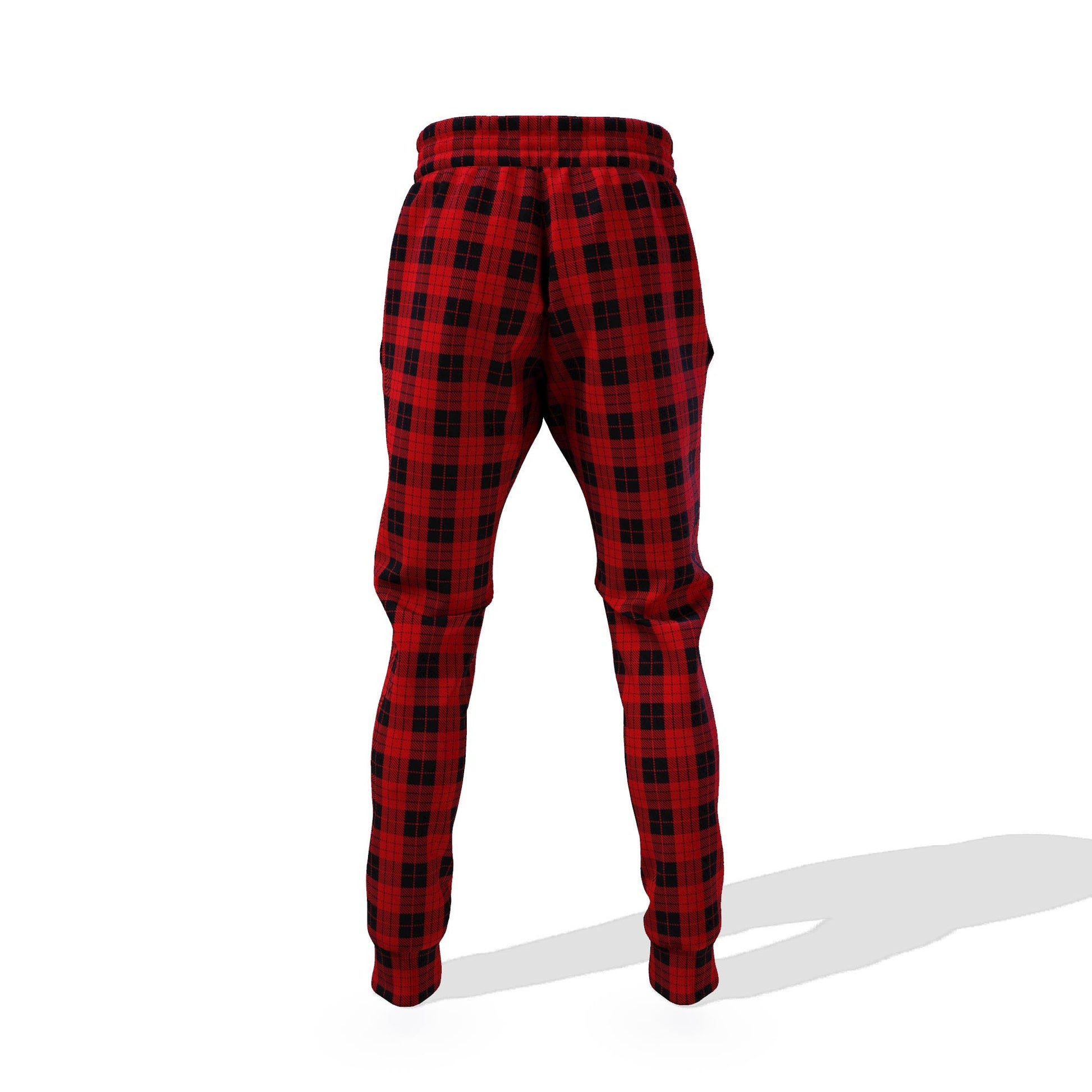 MacLeod Black and Red Tartan Joggers Pants with Family Crest 6XL - Tartan Vibes Clothing